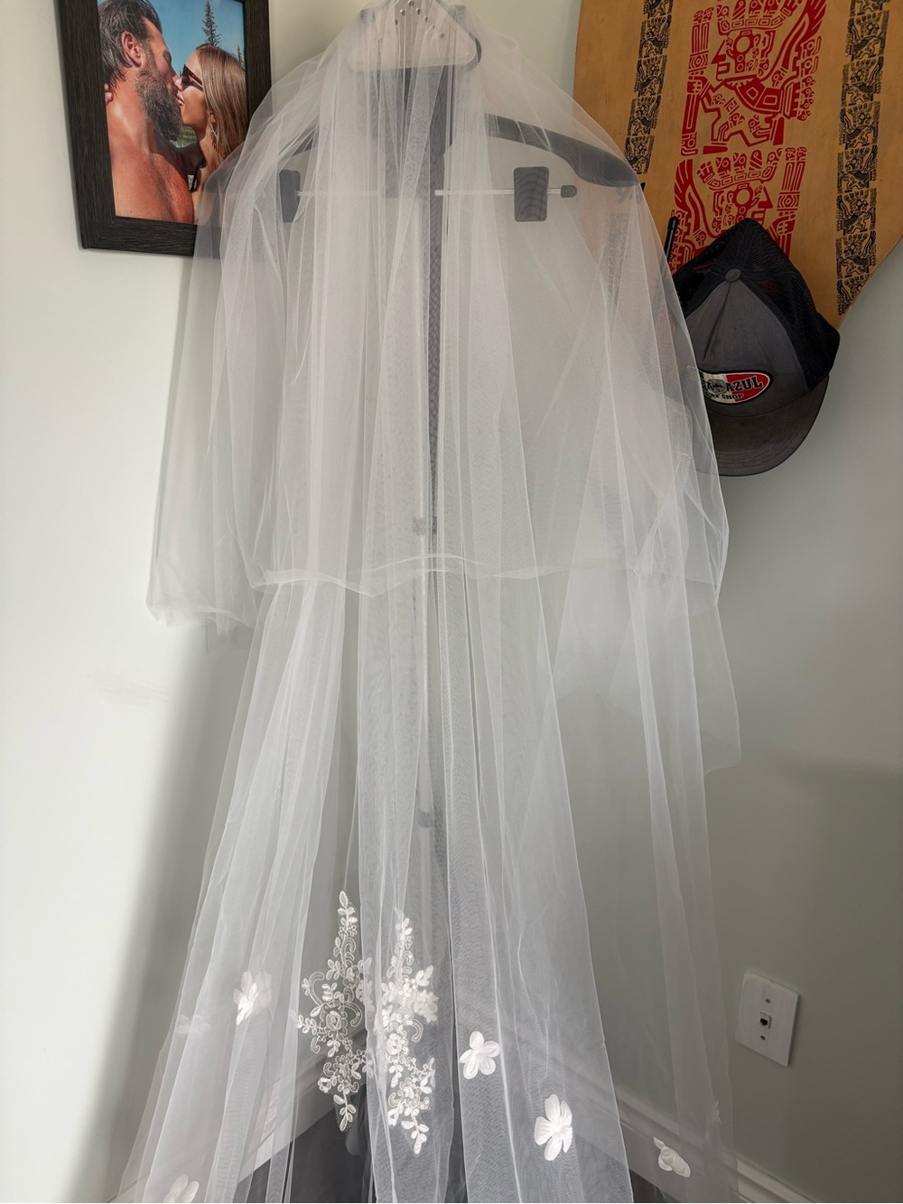 3D Floral Veil with Blusher